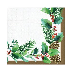 16 Small Christmas Wreaths Napkins, Christmas Party, Holiday Party, Christmas Napkin, Christmas Decoration, Holiday Napkin, Holiday Wreaths