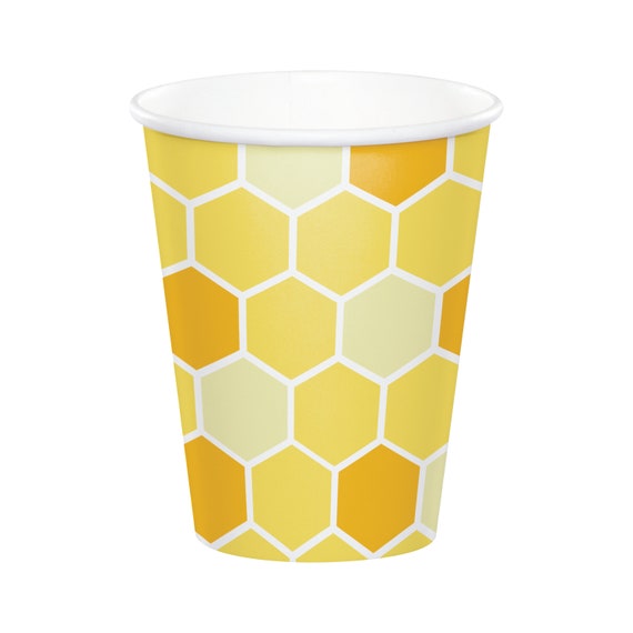 8 Bumble Bee Cups 9 oz, Bumble Bee Party, Bee Baby Shower, Bumble Bee Birthday, Bumblebee Party, Bee Birthday, Bee Themed Party 