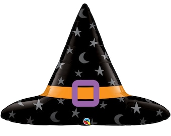 Black Witch Hat Balloon 40", Happy Halloween, Halloween Balloons, Halloween Decorations, Trick or Treat, Halloween Party, Halloween Witch