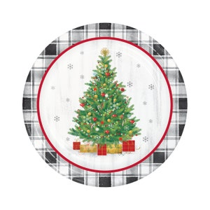 8 Christmas Tree Plates 9&quot;, Christmas Paper Plates, Christmas Party, Christmas Tableware, Holiday Party, Christmas Decor, Holiday Tree Plate