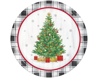 8 Christmas Tree Plates 9", Christmas Paper Plates, Christmas Party, Christmas Tableware, Holiday Party, Christmas Decor, Holiday Tree Plate