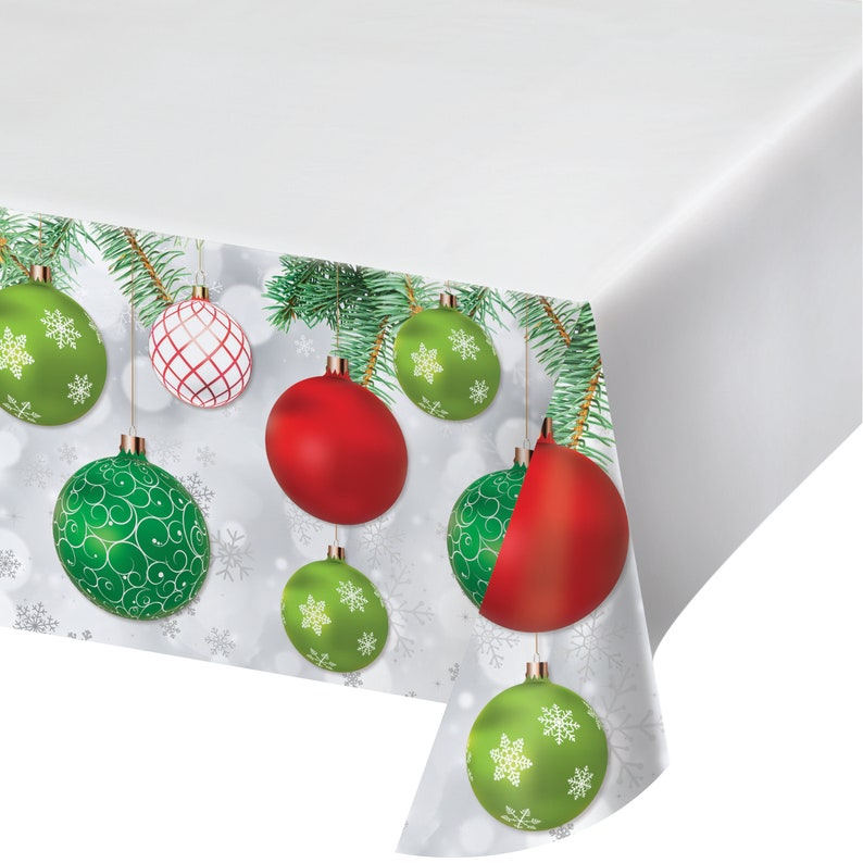 Holiday Party Christmas Party Holiday Season Christmas Table Cover Christmas Ornaments Plastic Tablecloth Christmas Decoration