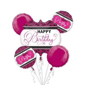 Happy Birthday Pink Bouquet 25&quot;, Pink Birthday Party, Princess Party, Pink Party Balloons, Birthday Balloon Bouquet, Birthday Decorations