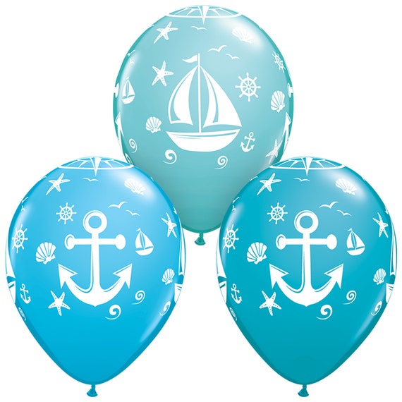 Five Nautical Balloons, Anchor Balloon, Sailboat Balloon, Seaside Balloon,  Ocean Balloon, Beach Party, Seafood Party, Luau Party Balloon -  Canada