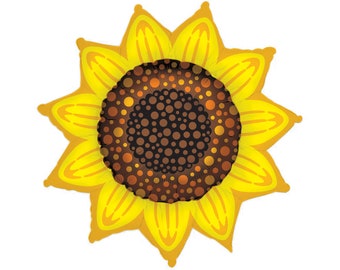 Yellow Sunflower Flower Balloon 42" Baby Shower Balloon, Mother's Day Balloon, Easter Balloon, Flower Party, Garden Party, Birthday Floral