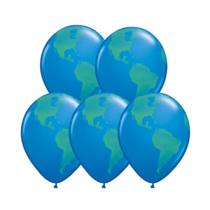 Five Globe Balloons Latex, World Balloons, Earth Balloons, Planet Balloons, World Celebration, World Birthday, Earth Day, Space Party