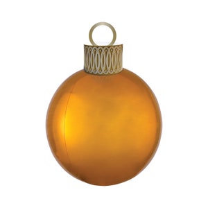 Gold Ornament Balloon 15&quot;, Christmas Balloons, Christmas Party, Christmas Decorations, Holiday Balloon, Christmas Candy, Christmas Ornaments