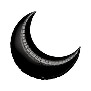 Large Black Crescent Moon Balloon 35&quot;, Baby Shower, Moon and Star, Black Moon, Over the Moon, Engagement Party, Astronaut Party Balloon