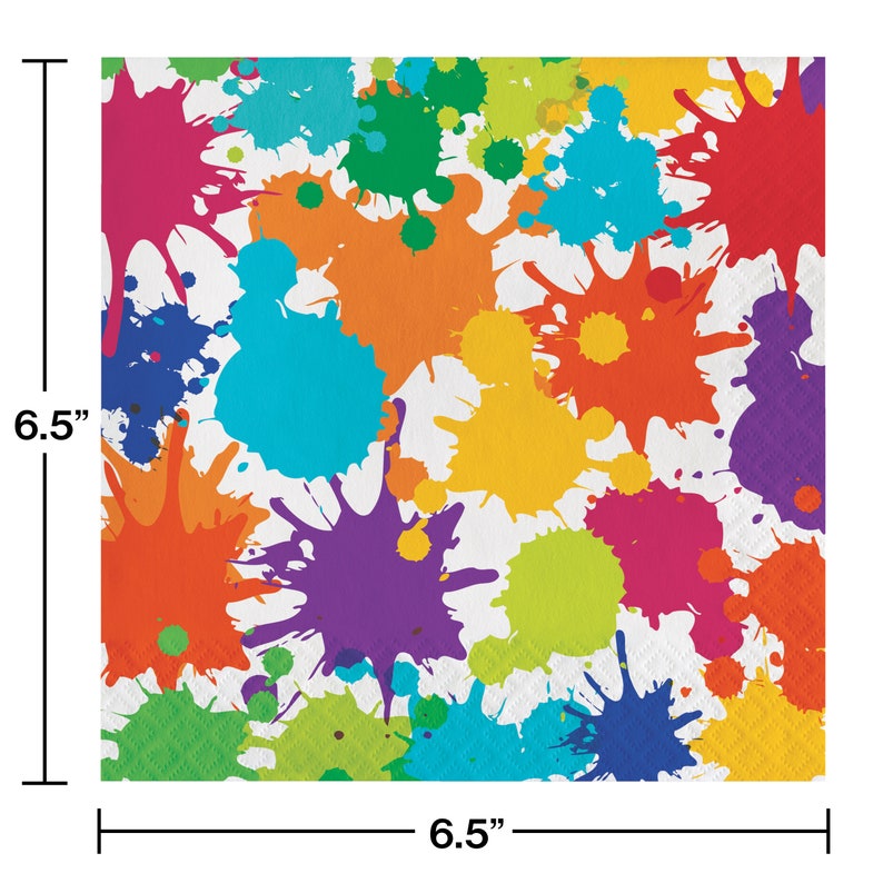 Art Party Napkins Paint Party Napkins Paint Splatter Etsy