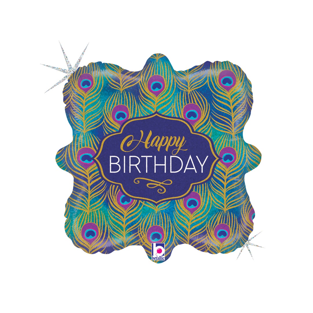 Happy Birthday Peacock Balloon 18
