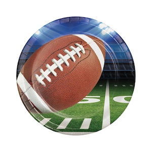 8 Football Plates 9&quot;, Football Party Plates, Sports Themed Plates, Kick Off Time, Tailgate Party Plates, Touchdown Party