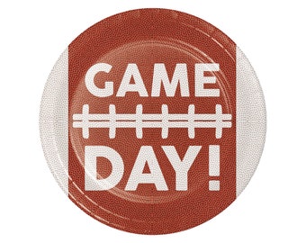 8 Football Game Day Plates 7", Football Party Plates, Football Game Plates, Tailgate Party Plates, Touchdown Party, Sports Themed