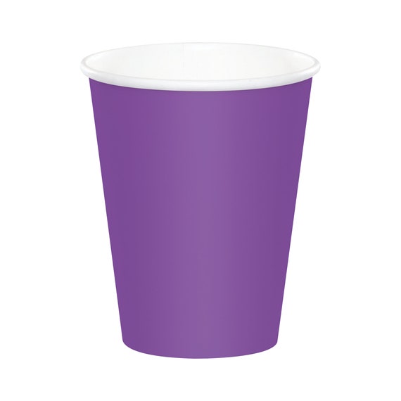 24 Purple Paper Cups 9 Oz, Baby Shower Cups, Halloween Party Cups, Purple  Decorations, Halloween Cups, Purple Party Cup, Violet 