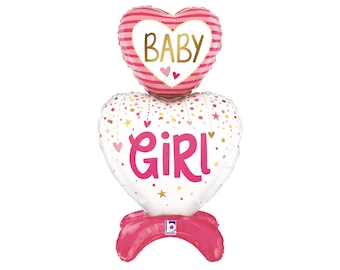 Pink Baby Girl Standup Balloon 29", Baby Shower, Baby Love Balloon, Baby Shower Balloon, Baby Decoration, Baby Hearts Balloon, Gender Reveal