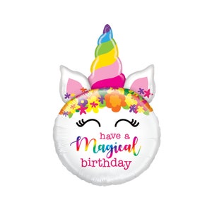 Have a Magical Birthday Balloon 33&quot;, Pastel Balloon, Unicorn Party, Pastel Rainbow, Pastel Baby Shower, Rainbow Unicorn, Unicorn Decoration