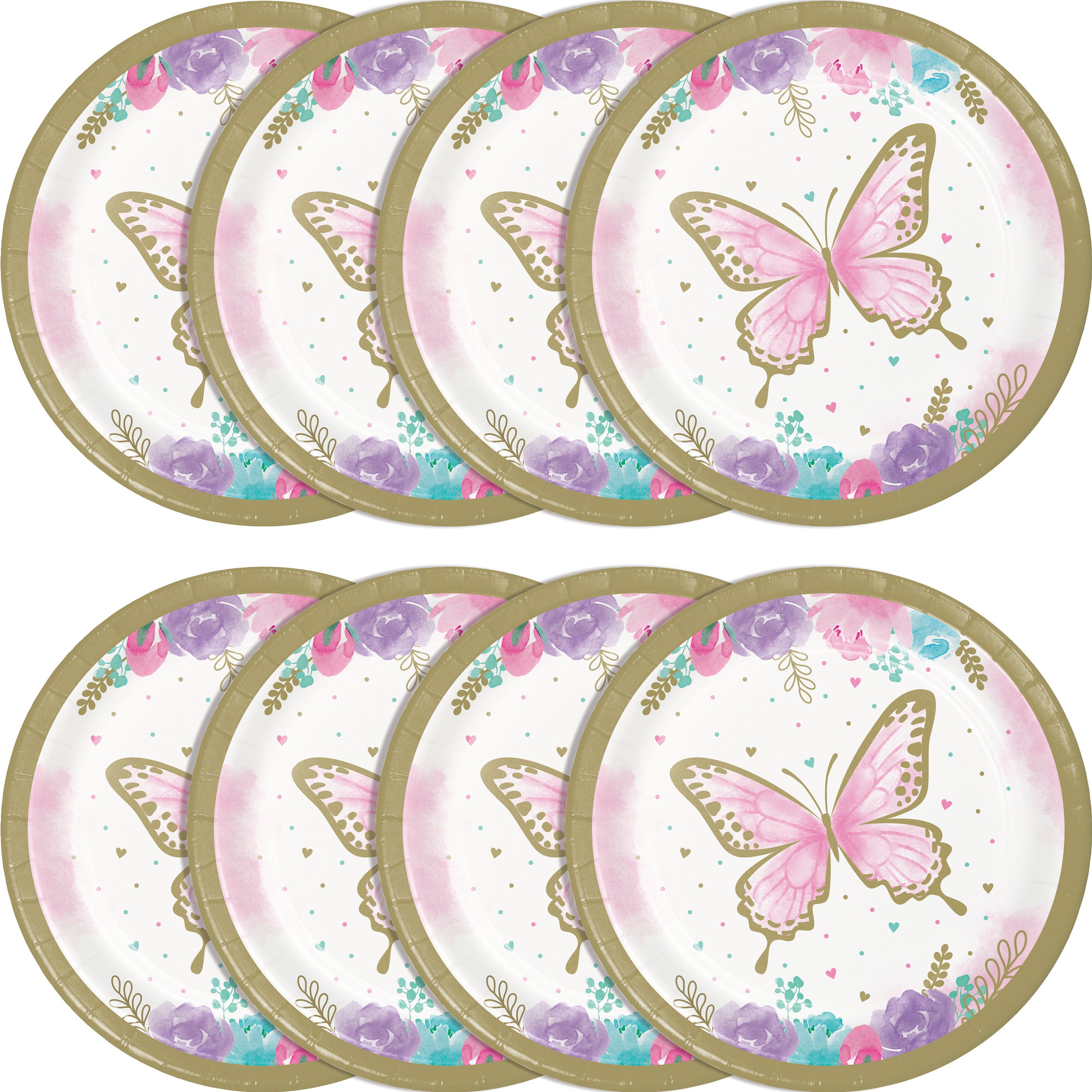 7 Butterfly Plates Pastel Butterfly Butterfly Party Etsy België