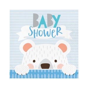16 Large Bear Baby Shower Napkins, Bear Birthday Party, Bear Themed Party, Baby Woodland Bear, Woodland Party, Baby Bear Party