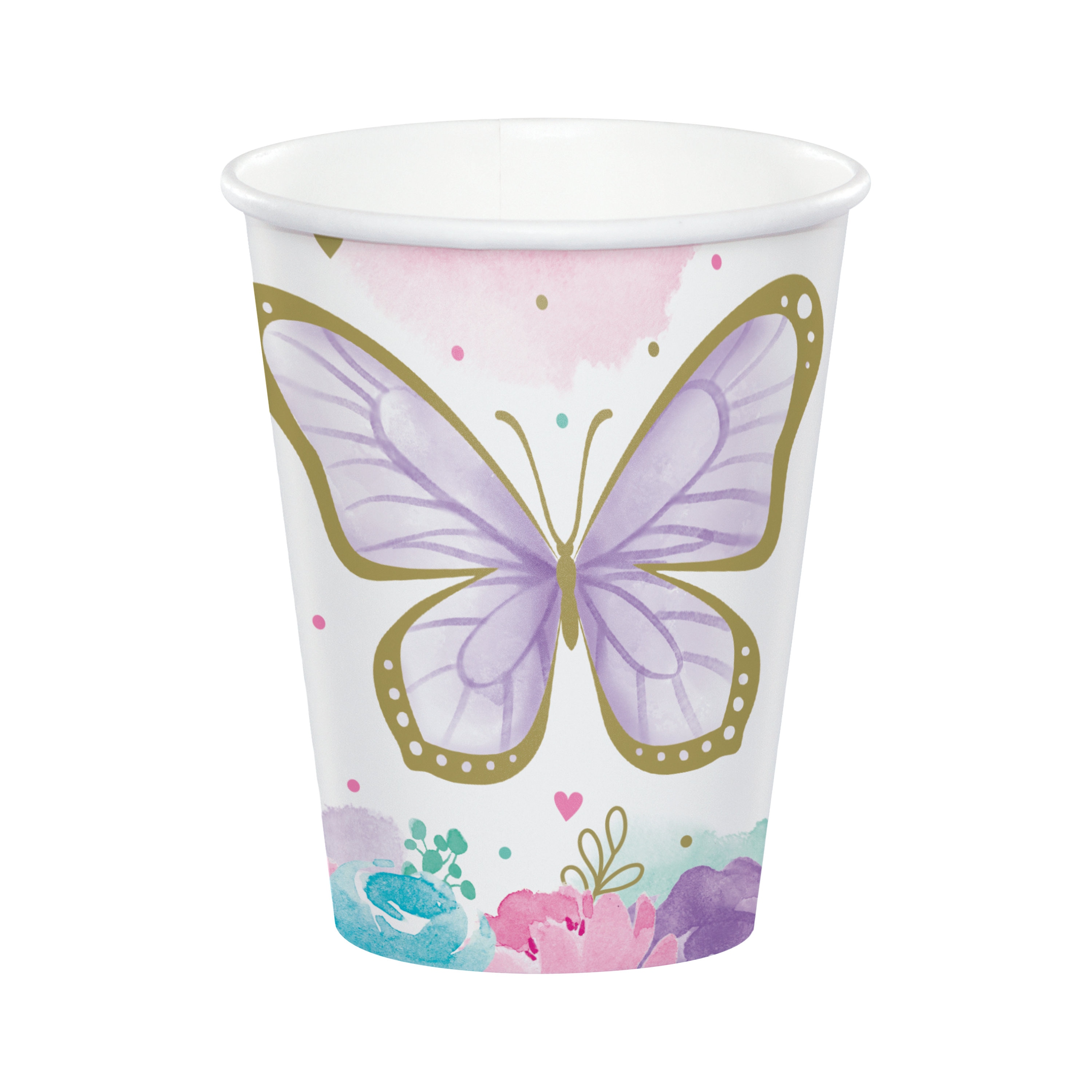 8 Butterfly Paper Cups 9 oz Pastel Butterfly Butterfly Party Butterfly Baby Shower Butterfly Birthday Butterfly Decorations