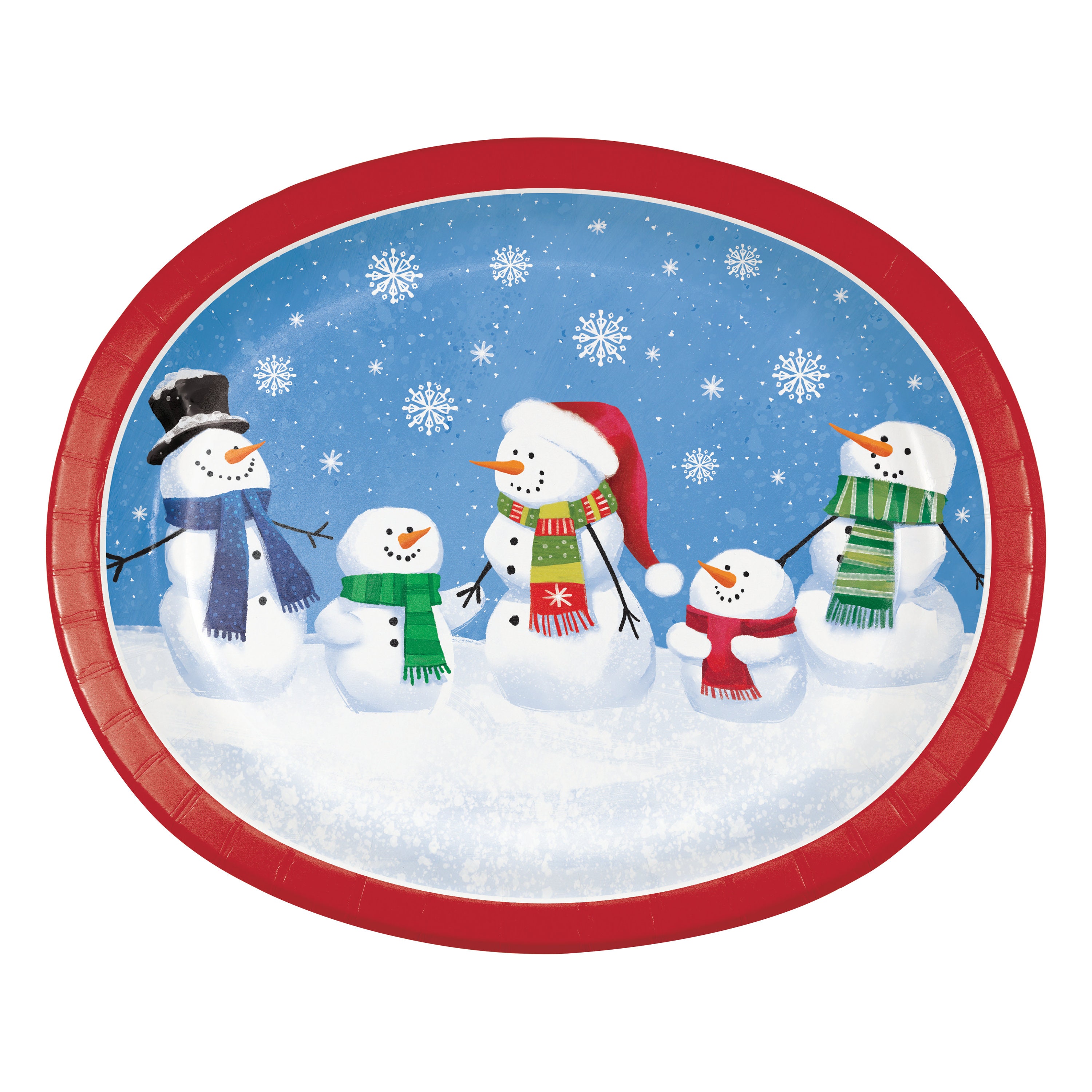 oval christmas paper plates