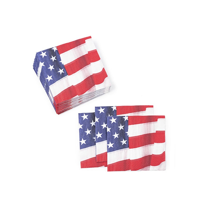 Independence Day Patriotic Napkins American Flag Napkins Red White and Blue Size 5 x 5 4th of July Napkins 24 Flag Paper Napkins