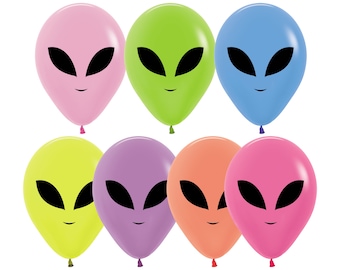 Five Alien Balloons, Outer Space Balloon, Space Party, Astronaut Balloon, Rocket Balloon, Space Birthday, Alien Decoration, Galaxy Party
