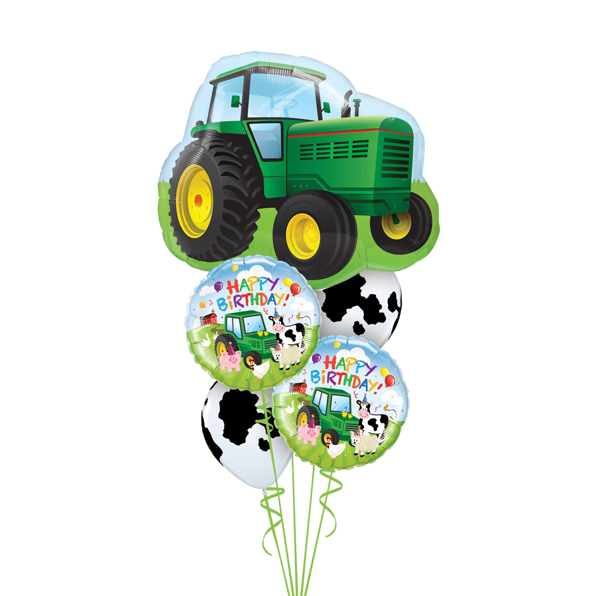 34 Happy Birthday Tractor Balloon Bouquet Foil Mylar Etsy