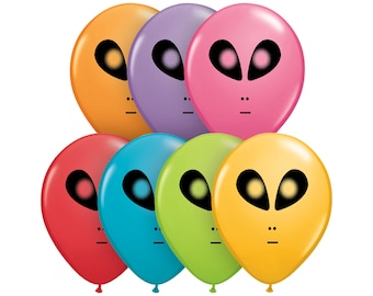 Ten Alien Balloons 5", Outer Space Balloon, Space Party, Astronaut Balloon, Rocket Balloon, Space Birthday, Alien Decoration, Galaxy Party