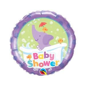 Purple Elephant Baby Shower Balloon Foil Mylar Balloon 18&quot;, Stork Baby Balloon, Welcome Baby Balloon, Baby Decorations, Animal Balloon Party