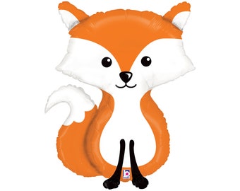 Woodland Fox Balloon 36", Fox Party, Fox Baby Shower Balloon, Birthday Party Balloon, Woodland Party, Fox Themed, Forest Animal Balloon