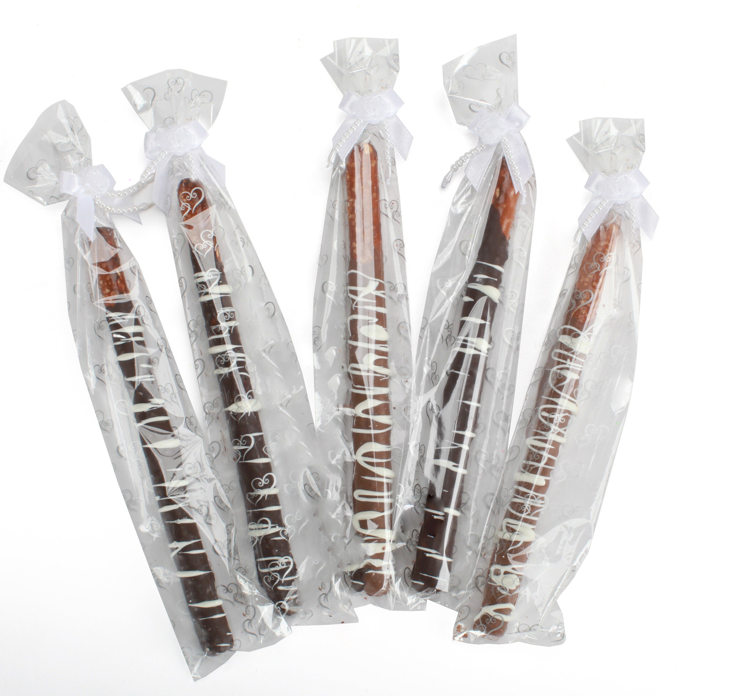 25 Pretzel Rod Treat Bags with Double Silver Hearts 2 x Etsy