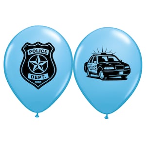 Five Police Badge Balloons Latex, Policeman Party, Police Party, Law Enforcement Balloon, Police Retirement, Cop Party, Police Theme