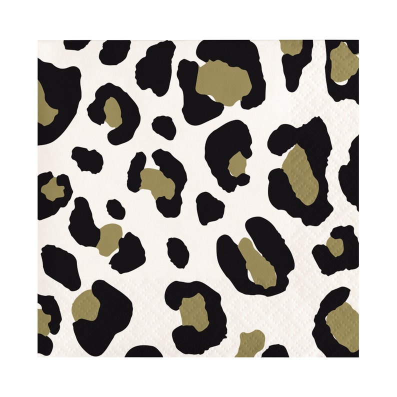 16 Small Leopard Napkins Leopard Pattern Leopard Party Leopard Decorations Leopard Birthday Animal Print Safari Party Leopard
