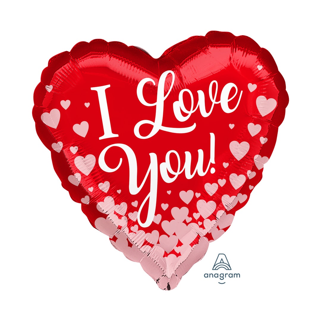 Red Heart Shaped I Love You Balloon Foil Mylar 18", Pink Hearts ...