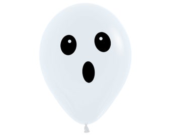 Five Halloween Ghost Balloons, Happy Halloween, Halloween Balloon, Halloween Moon, October 31st, Trick or Treat, Halloween Party, Spooky