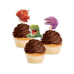 12 Dinosaur Cupcake Toppers, Dino Party, Dinosaur Party, Dino Birthday, Dinosaur Birthday, Dino Decoration, Dino Decor, T-rex Party Topper