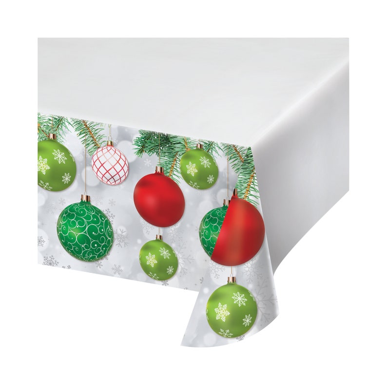 Holiday Party Christmas Party Holiday Season Christmas Table Cover Christmas Ornaments Plastic Tablecloth Christmas Decoration
