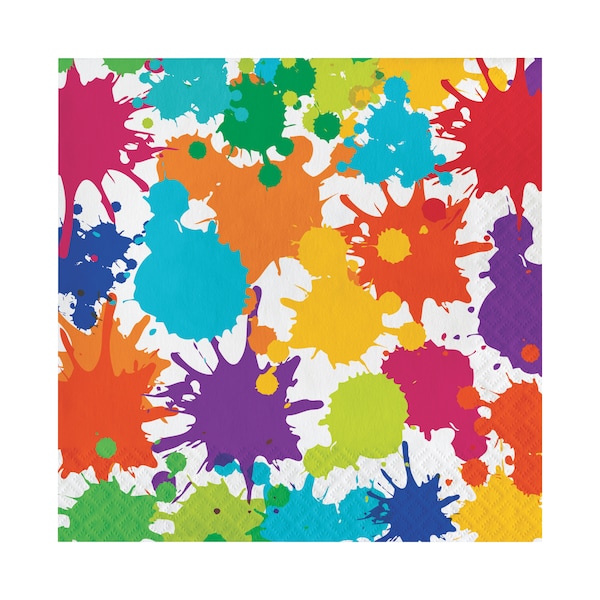 16 Large Art Party Napkins, Paint Party Napkins, Paint Splatter, Splatter Party, Art Birthday, Art Themed Party, Art School, Art Decorations