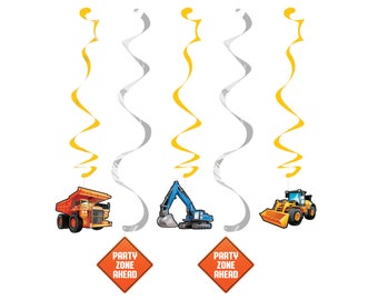 5 Construction Decorations, Construction Birthday, Dump Truck, Bulldozer, Construction Party, Truck Birthday Party, Under Construction Party