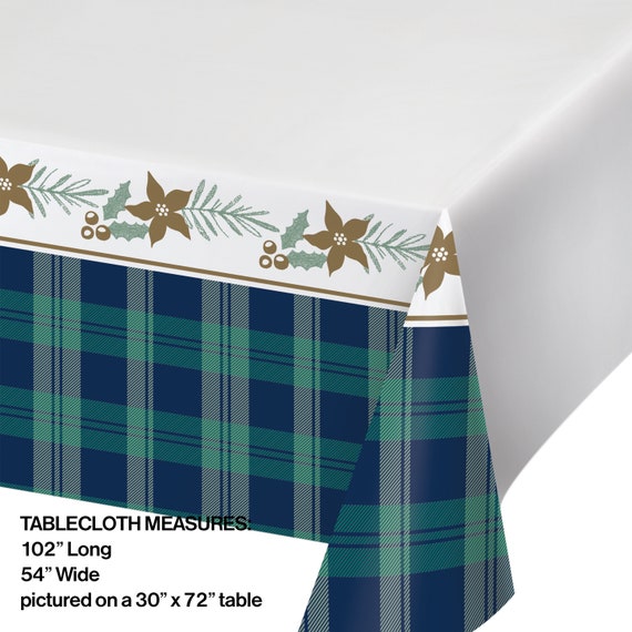 1 Piece Party Supplies Plaid Christmas Plastic Tablecloth Roll 