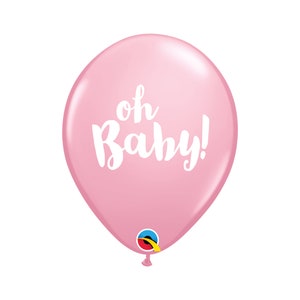 Five Pink Oh Baby Balloon Latex, Baby Reveal Party, Baby Shower Balloon, Baby Girl Balloon, Gender Reveal, Pink Baby Balloon, Baby Party