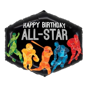 Happy Birthday Sports Balloon 30&quot;, Soccer Balloon, Football Balloon, Baseball Balloon, Basketball Balloon, Hockey Balloon, Sports Birthday