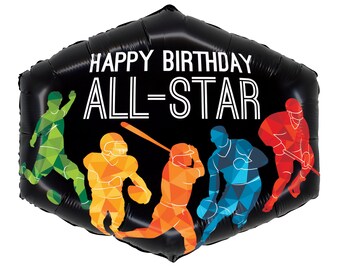 Happy Birthday Sports Balloon 30", Soccer Balloon, Football Balloon, Baseball Balloon, Basketball Balloon, Hockey Balloon, Sports Birthday