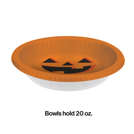 Paper Images Bowls, Halloween Pumpkin, 20 Ounce - 8 bowls