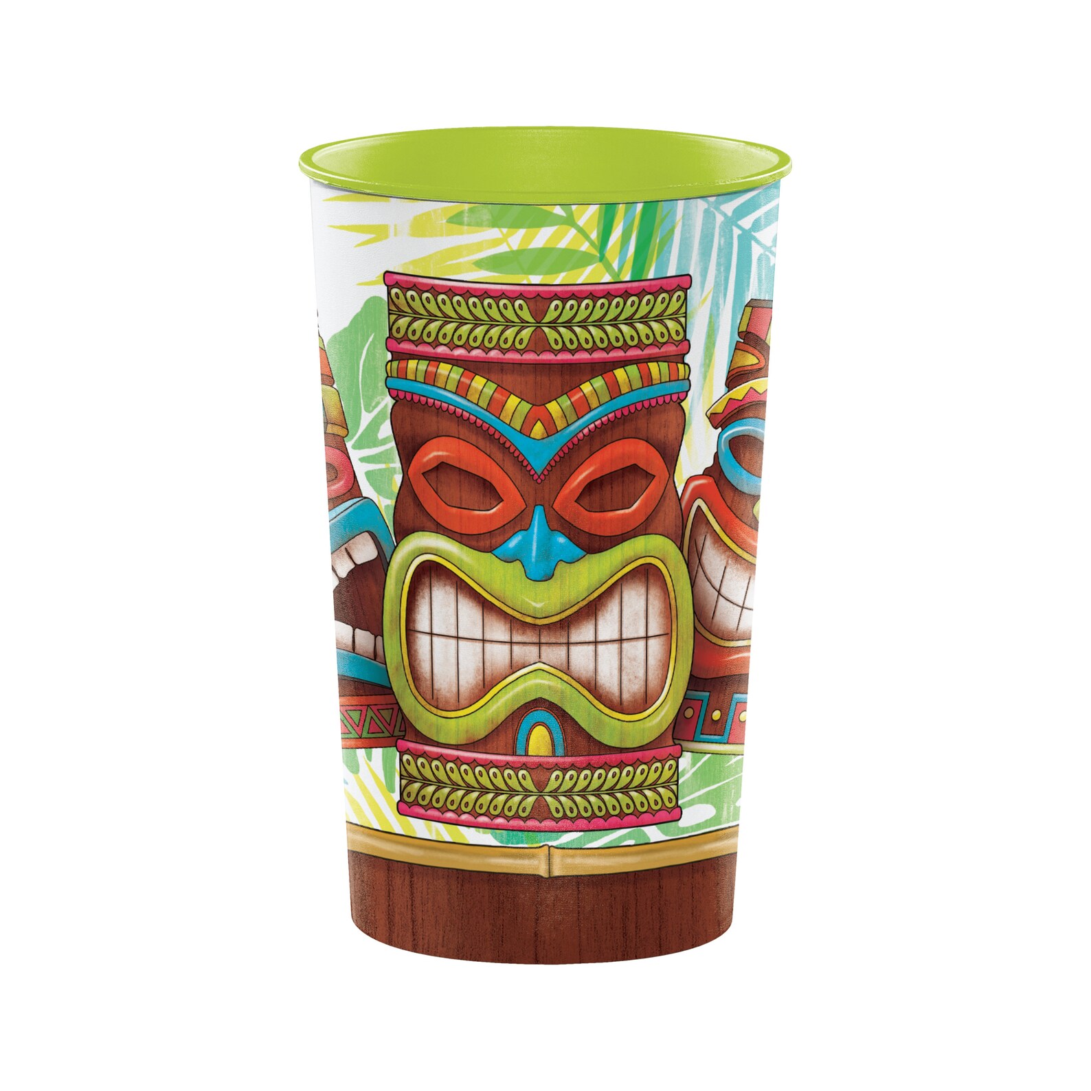 One 22 oz Tiki Plastic Cup Luau Party Cups Tropical Party Etsy