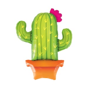 Potted Cactus Balloon 39&quot;, Fiesta Birthday, Taco Party, Cinco de Mayo, Mexican Party, Tropical Party, Taco Bout a Party, Fiesta Party