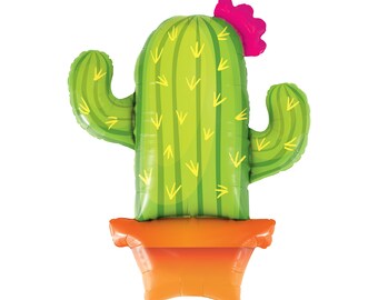 Potted Cactus Balloon 39", Fiesta Birthday, Taco Party, Cinco de Mayo, Mexican Party, Tropical Party, Taco Bout a Party, Fiesta Party