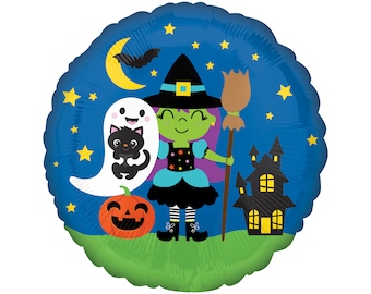 Witch and Friends Balloon 18", Happy Halloween, Halloween Balloons, Halloween Decorations, Trick or Treat, Halloween Party, Halloween Witch