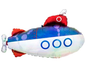 Submarine Balloon 34", Underwater Decor, All Aboard Party, Ocean Party, Mermaid Party, Beach Party, Submarine Decoration, Ocean Themed Party