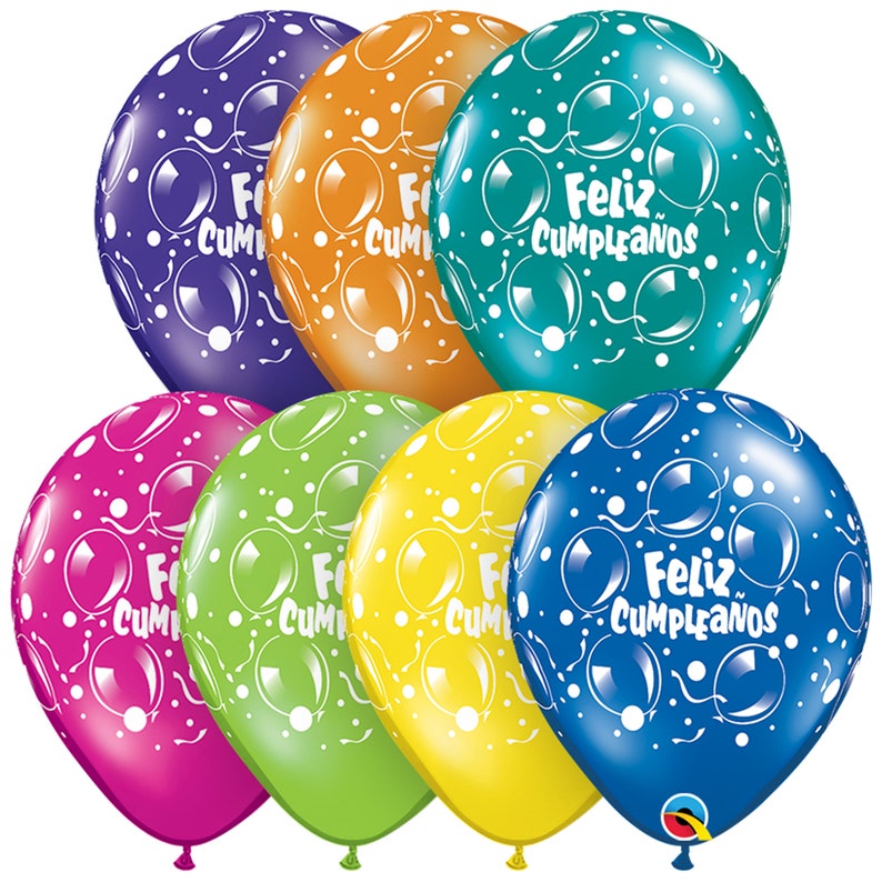 Five Feliz Cumpleaños Balloons Latex, Birthday Party, Birthday Decorations, Happy Birthday Balloons, Spanish Birthday, Children's Party image 2
