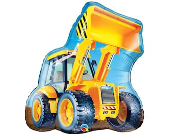 Jumbo Construction Loader Balloon Foil Mylar 32", Construction Themed, Bulldozer, Front loader Truck, Birthday Party Truck, Backhoe